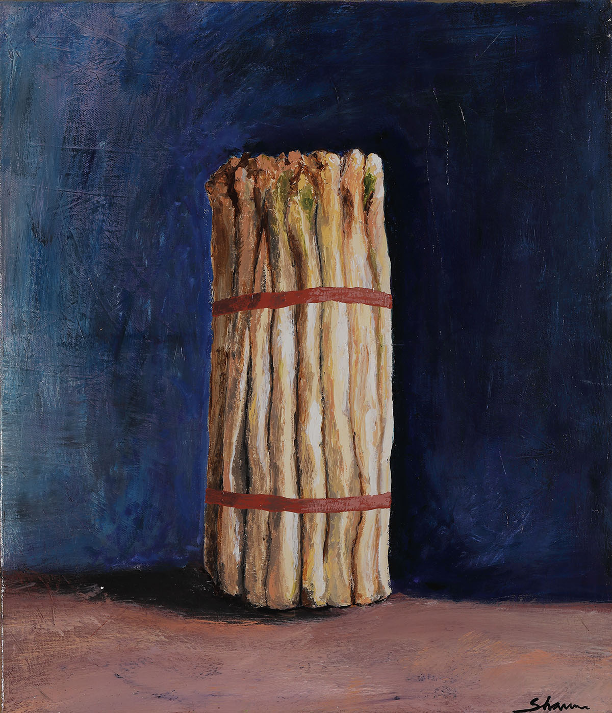 White Asparagus, Acrylic on canvas, 46 x 53cm, 2016