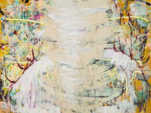 Finger Spell VII, Mixed media on unprimed canvas, 120 x 90cm, 2020